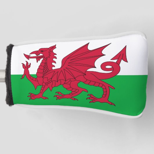 Golf Putter Cover mit Flag Wales, UK Headcover (Vorderseite)