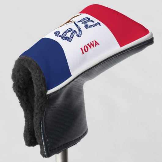 Golf Putter Cover mit Flagge von Iowa, USA Golf Headcover (3/4 Vorderseite)