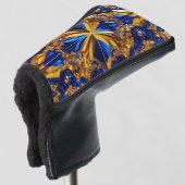 Golf Putter Cover mit Schwedenfarben Design Headcover (3/4 Vorderseite)