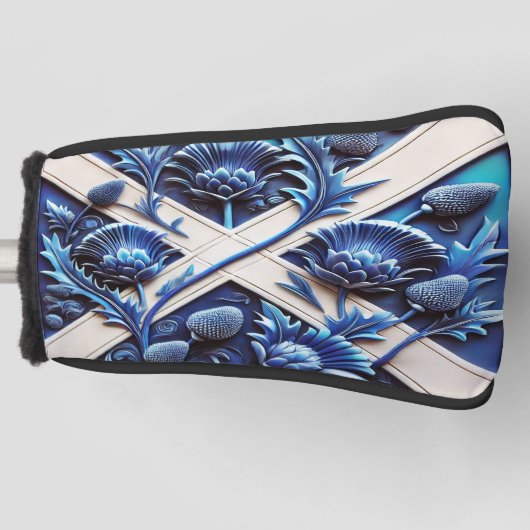 Golf Putter Cover mit Scottish Thistles Design Golf Headcover (Vorderseite)