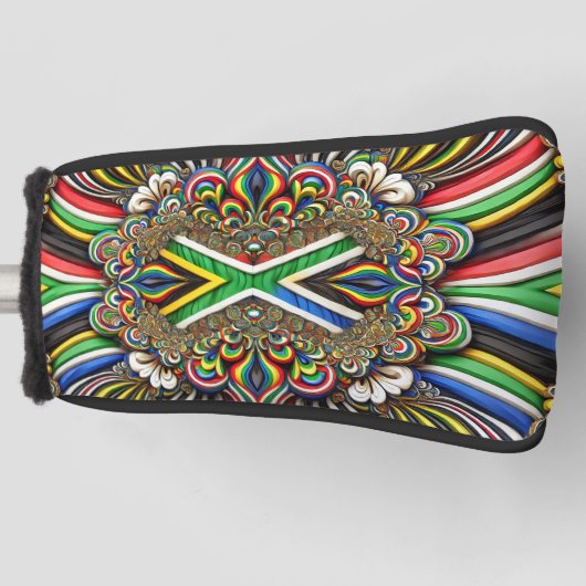 Golf Putter Cover mit südafrikanischer Farbgestalt Headcover (Vorderseite)