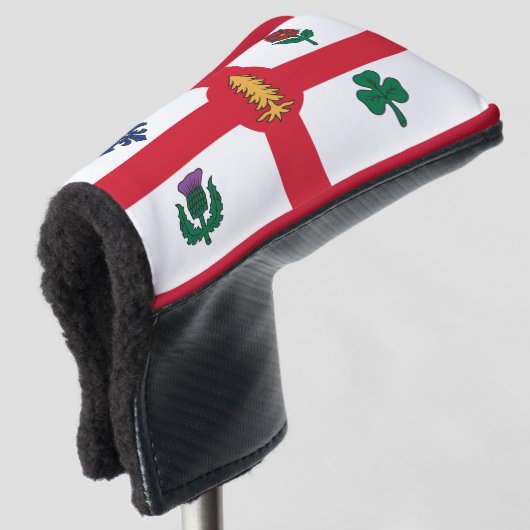 Golf Putter Cover with Flag of Montreal, Canada Golf Headcover (3/4 Vorderseite)