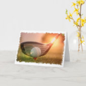 Golf Putter Grußkarte Karte (Gelbe Blume)