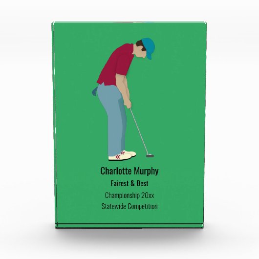 Golf Putting Award/Trophäe Fotoblock (Vorderseite)