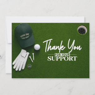 Golf Putting Green Flat Lay Dankeskarte