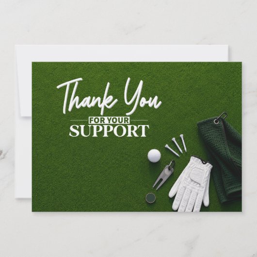 Golf Putting Green Flat Lay Dankeskarte (Vorderseite)