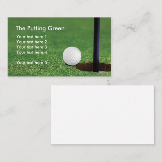 Golf Putting Green Golfball Visitenkarte (Vorne/Hinten)