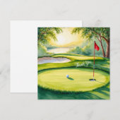 Golf Putting Green mit Dankeschön Wort Dankeskarte (Vorne/Hinten)