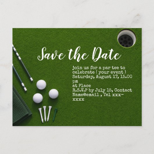 Golf Putting Green mit Golfball Postkarte (Vorderseite)