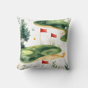 Golf Putting Green mit roter Flagge Kissen