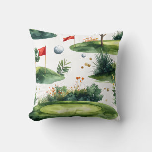 Golf Putting Green mit roter Flagge Kissen
