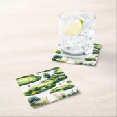 Golf Putting Green mit roter Flagge Rechteckiger Pappuntersetzer (Vor Ort)