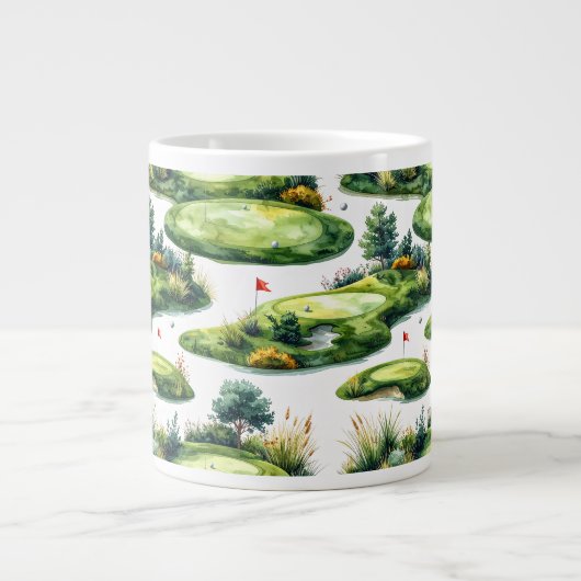 Golf Putting Grünfläche Jumbo-Tasse (Vorderseite)