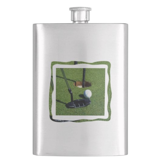 Golf Putting the Green , Classic Hip Flask Flachmann (Vorderseite)