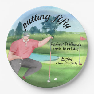 Golf Putting zum 50. Geburtstag des Mannes Pappteller