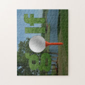 Golf-Puzzlespiel-Spaß-Entwurf mit Ball und T-Shirt Puzzle (Vertikal)