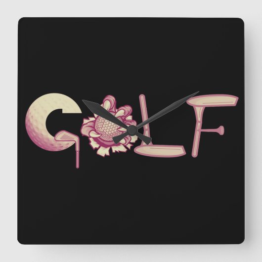 Golf Quadratische Wanduhr (Vorderseite)