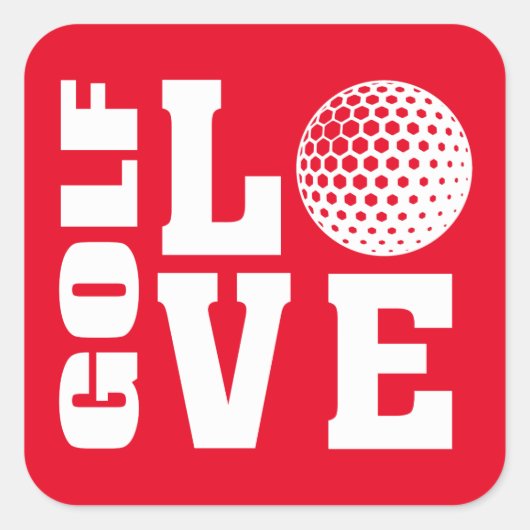 Golf Quadratischer Aufkleber (Vorderseite)