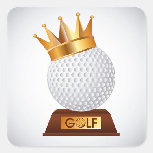 Golf Quadratischer Aufkleber (Vorderseite)