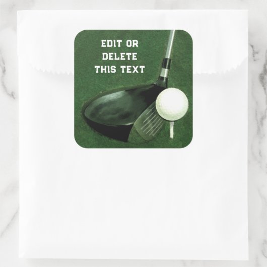 Golf Quadratischer Aufkleber (Tasche)