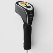 Golf Quote Custom Monogram Golfer Silhouette Black Headcover (angewinkelt)