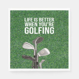 Golf Quotes auf grünem Gras für Golfer-Party Serviette