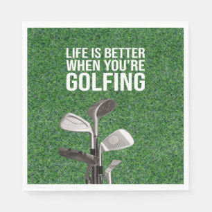 Golf Quotes auf grünem Gras für Golfer-Party Serviette