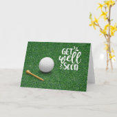 Golf Rasen Sie gut durch den Golfball auf grünem G Karte (Gelbe Blume)