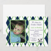 Golf Raute Foto Einladung (Vorne/Hinten)