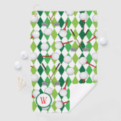 Golf Raute Gemustert Golfer Monogram Golfhandtuch (Insitu)