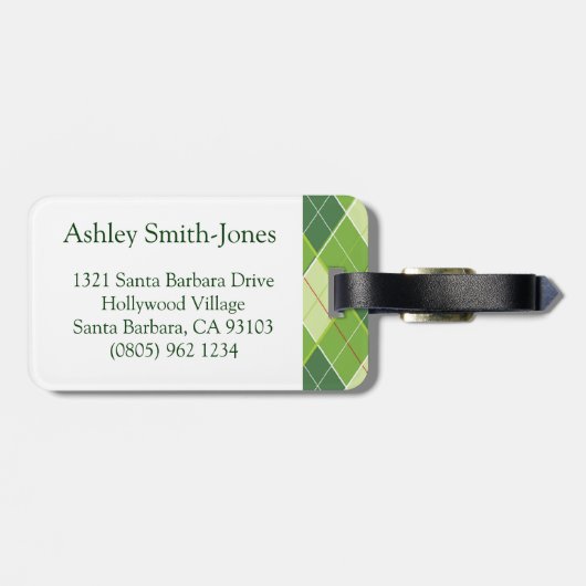 Golf Raute Tee & Golf Gepäckmarke Gepäckanhänger (Rückseite horizontal)