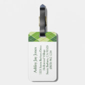 Golf Raute Tee Green Gepäckanhänger (Rückseite vertikal)