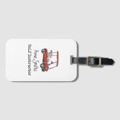 Golf Red Golfwagen mit Ihrem Namen fügen Sie Text Gepäckanhänger (Vorderseite (Horizontal))