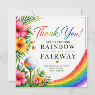 Golf-Regenbogen auf dem Fairway Pride Golf-Feier Dankeskarte