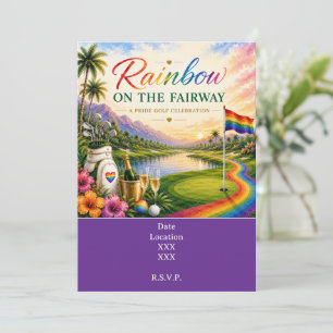 Golf Regenbogen auf dem Fairway Pride Golf Feier Einladung