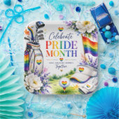 Golf Regenbogen auf dem Fairway Pride Golf Feier Pappteller (Party)