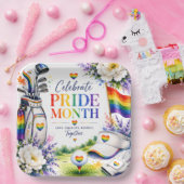Golf Regenbogen auf dem Fairway Pride Golf Feier Pappteller (Party)