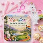 Golf Regenbogen auf dem Fairway Pride Golf Feier Pappteller (Party)