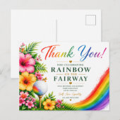 Golf-Regenbogen auf dem Fairway Pride Golf-Feier Postkarte (Vorne/Hinten)