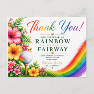 Golf-Regenbogen auf dem Fairway Pride Golf-Feier Postkarte