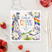 Golf Regenbogen auf dem Fairway Pride Golf Feier Serviette (Beispiel)