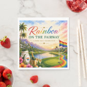 Golf-Regenbogen auf dem Fairway Pride Golf-Feier Serviette (Beispiel)
