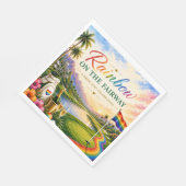 Golf-Regenbogen auf dem Fairway Pride Golf-Feier Serviette (Ecke)