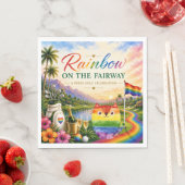 Golf Regenbogen auf der Fairway Pride Golf Feier Serviette (Beispiel)