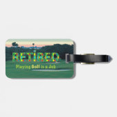 GOLF - Remüde, Golf spielen ist ein JOB Luggage Ta Gepäckanhänger (Rückseite horizontal)