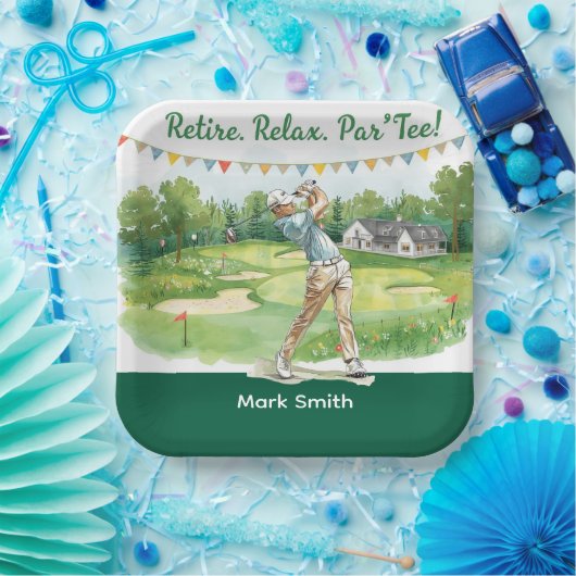 Golf-Rente für Golfer Pappteller (Party)