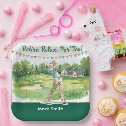Golf-Rente für Golfer Pappteller (Party)