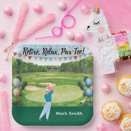 Golf-Rente für Golfer Pappteller (Party)