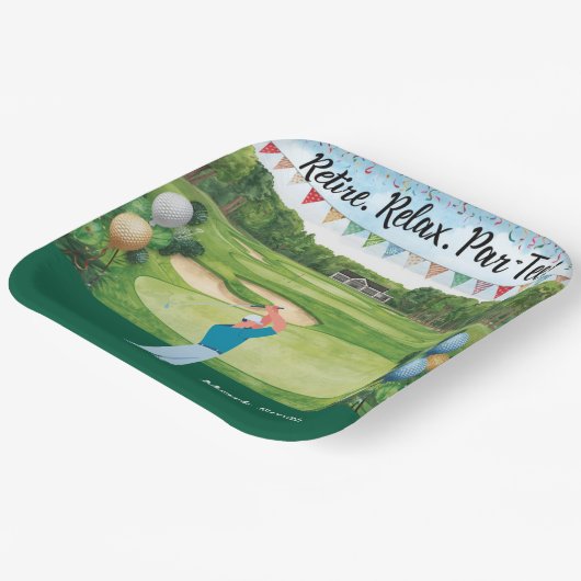 Golf-Rente für Golfer Pappteller (Gewinkelt)