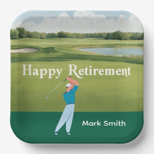 Golf-Rente für Golfer Pappteller (Vorderseite)